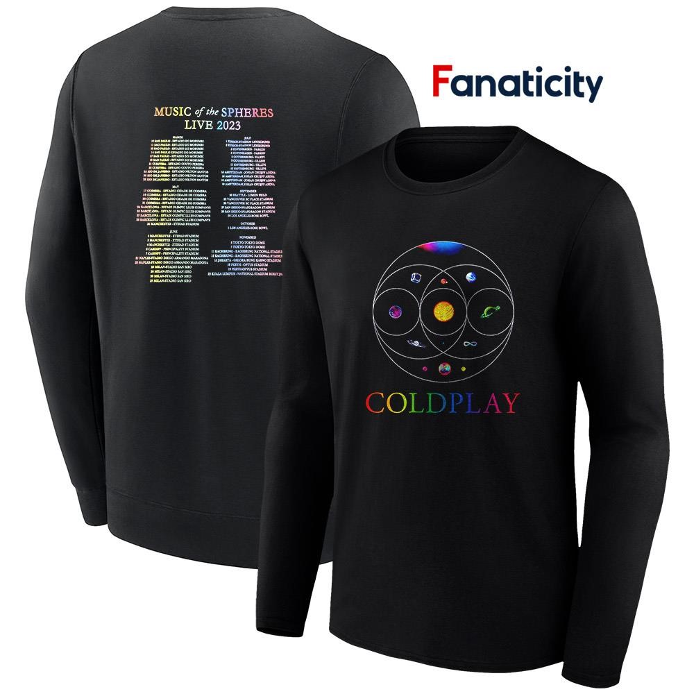 Coldplay Music of the Spheres tour 2025 roster shirt, hoodie