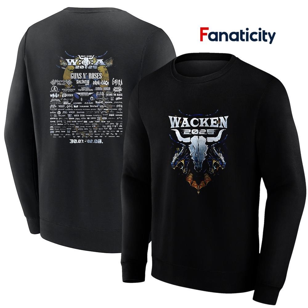 Guns n' Roses Wacken Open Air 2025 Dragons roster shirt