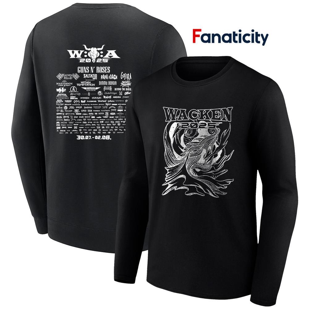 Guns n' Roses Wacken Open Air 2025 festival roster shirt