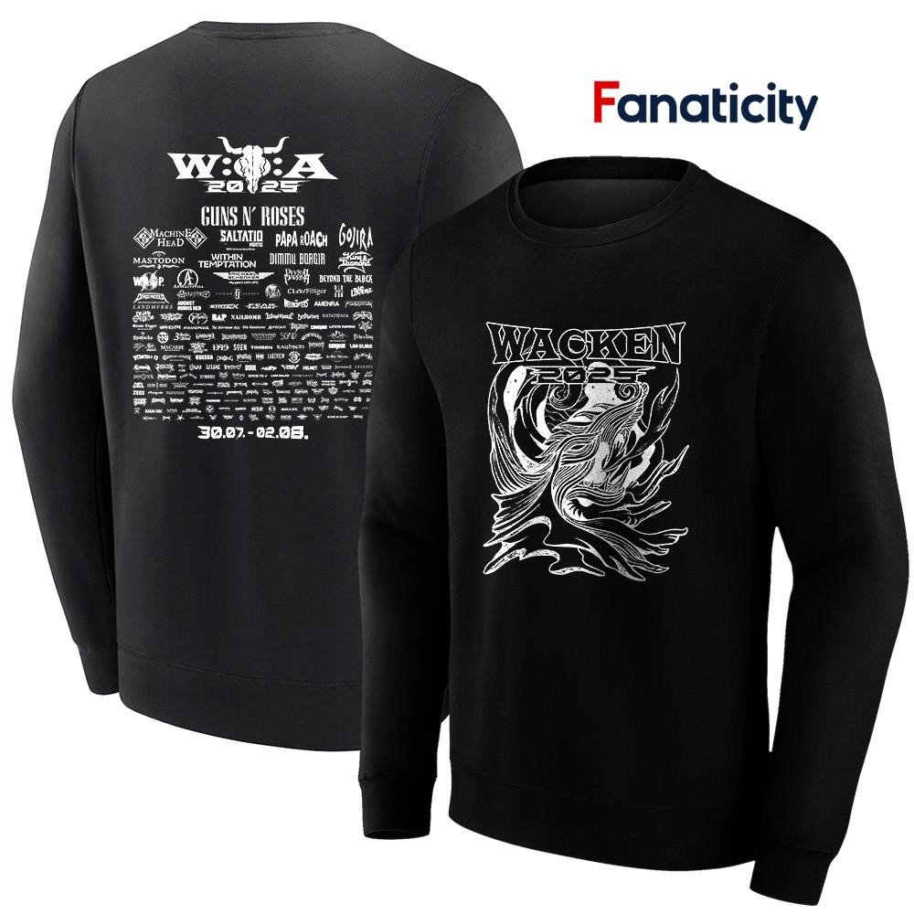 Guns n' Roses Wacken Open Air 2025 festival roster shirt