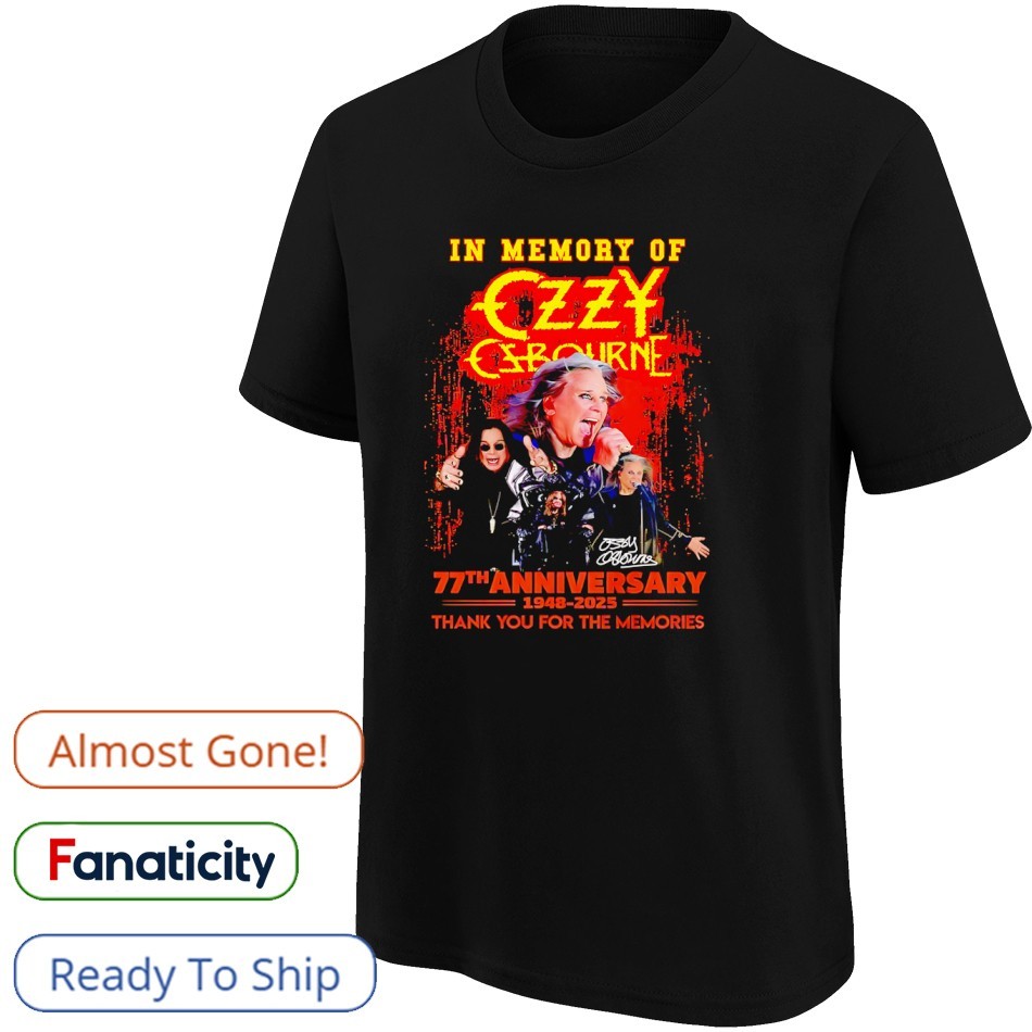 In Memory Of Ozzy Osbourne 77th anniversary 1948 2025 thank