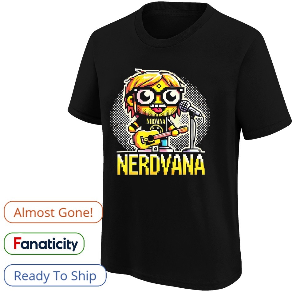 Kurt Cobain Nirvana nerdvana chibi pixel shirt, hoodie