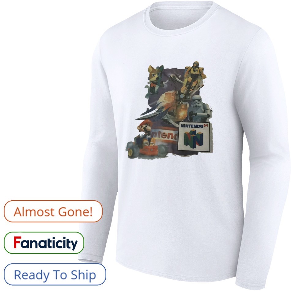 【HI FI FNK】Star Aplique Longsleeve Mario Star Fox Stormtrooper Nintendo 64 shirt, hoodie