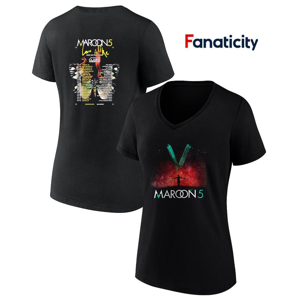 Maroon 5 Love Is Like tour 2025 roster shirt, hoodie