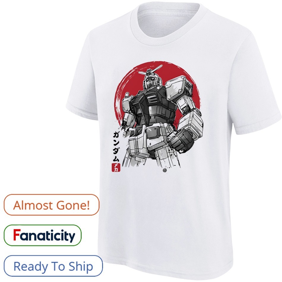 ruu(⋆ᴗ͈ˬᴗ͈) Robot RX-78-2 in Japanese sumi-e style shirt, hoodie