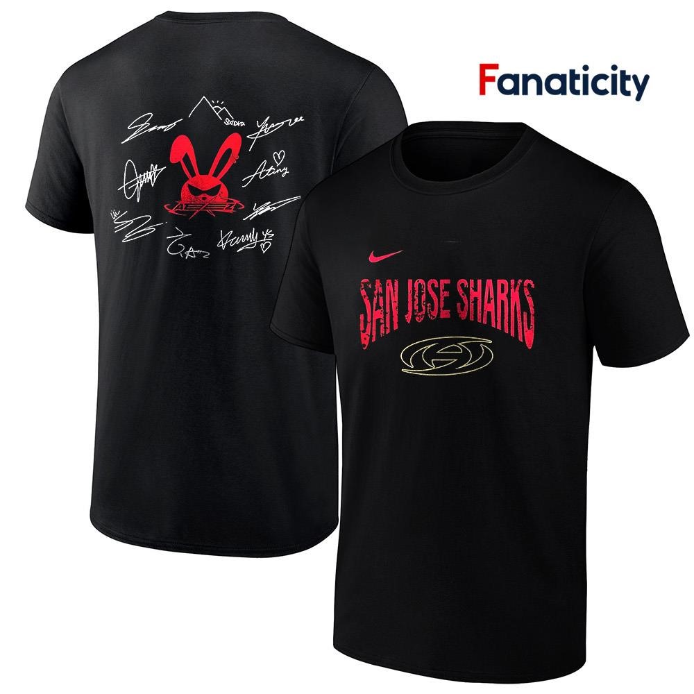 ATEEZ SANベースボールTシャツ San Jose Sharks ATEEZ In Your Fantasy World tour 2025