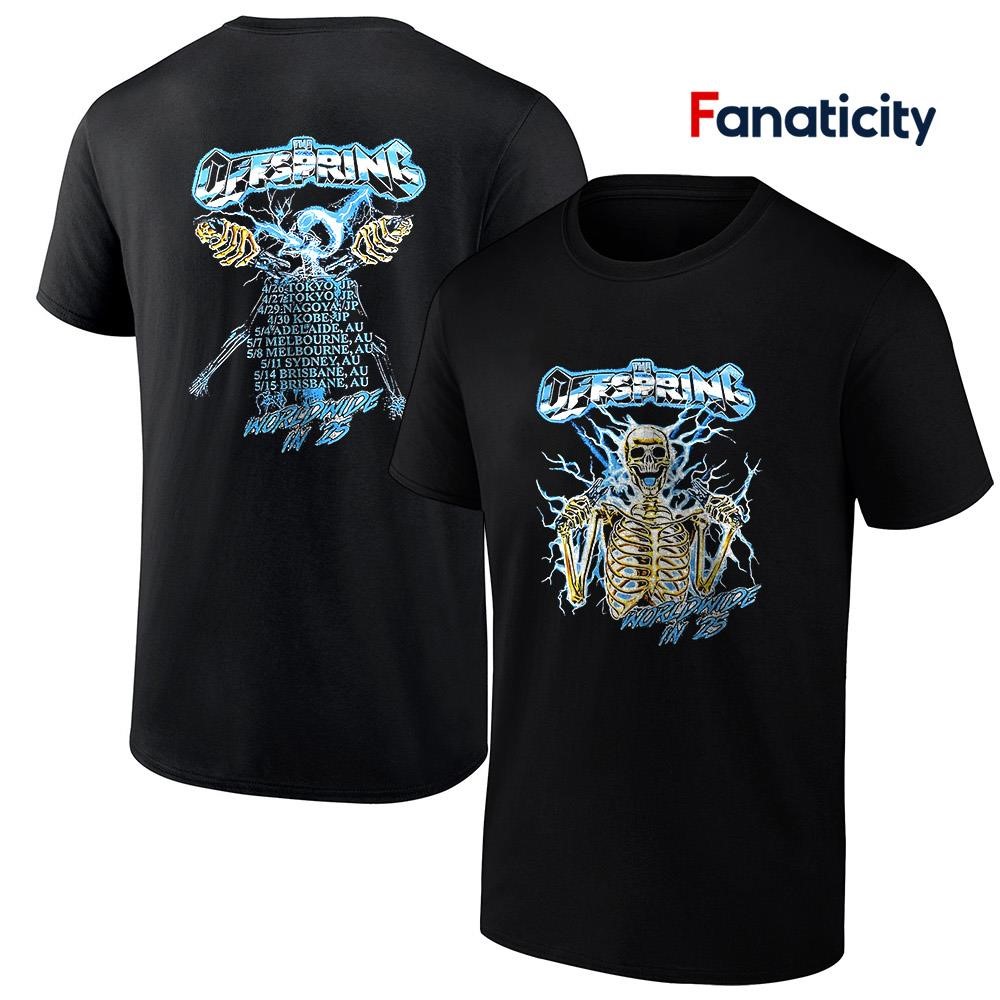 The Offspring オフスプリング 2025 ツアー Tシャツ The Offspring Worldwide 2025 in 25 skeleton shirt, hoodie