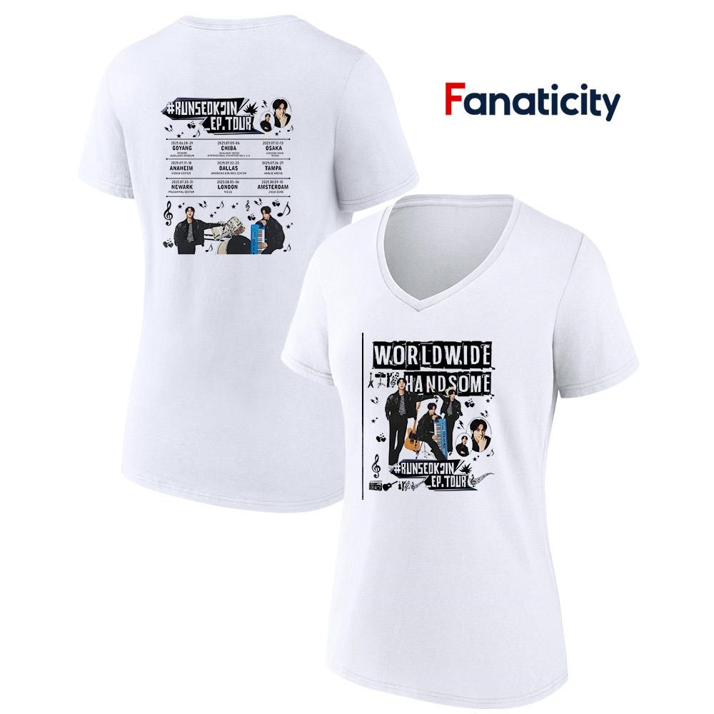 RUNSEOKJIN EP.TOUR Tシャツ JINサイズ ホワイト RUNSEOKJIN_EP TOUR S/S T‑Shirt (White) - A-KPOP