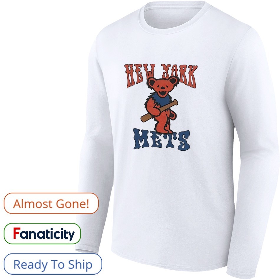 Bear Grateful Dead x New York Mets baseball shirt, hoodie