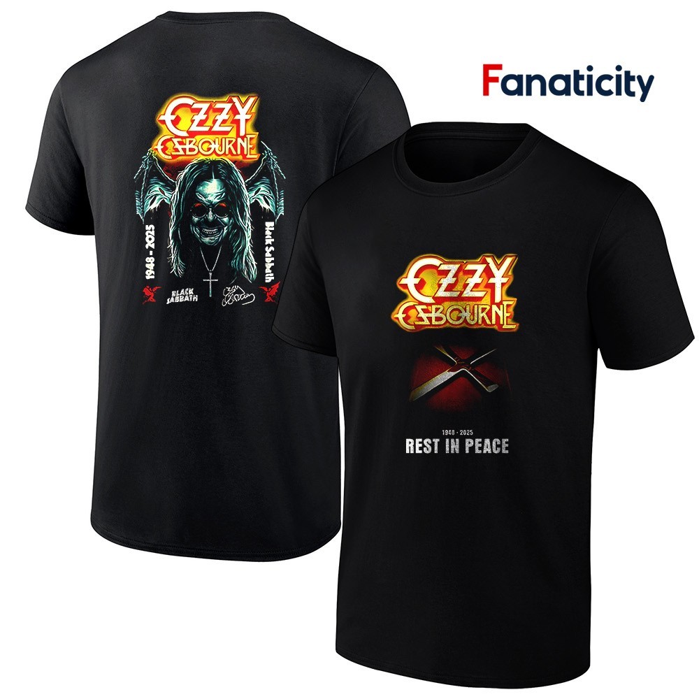 Black Sabbath x Ozzy Osbourne rest in peace graphic