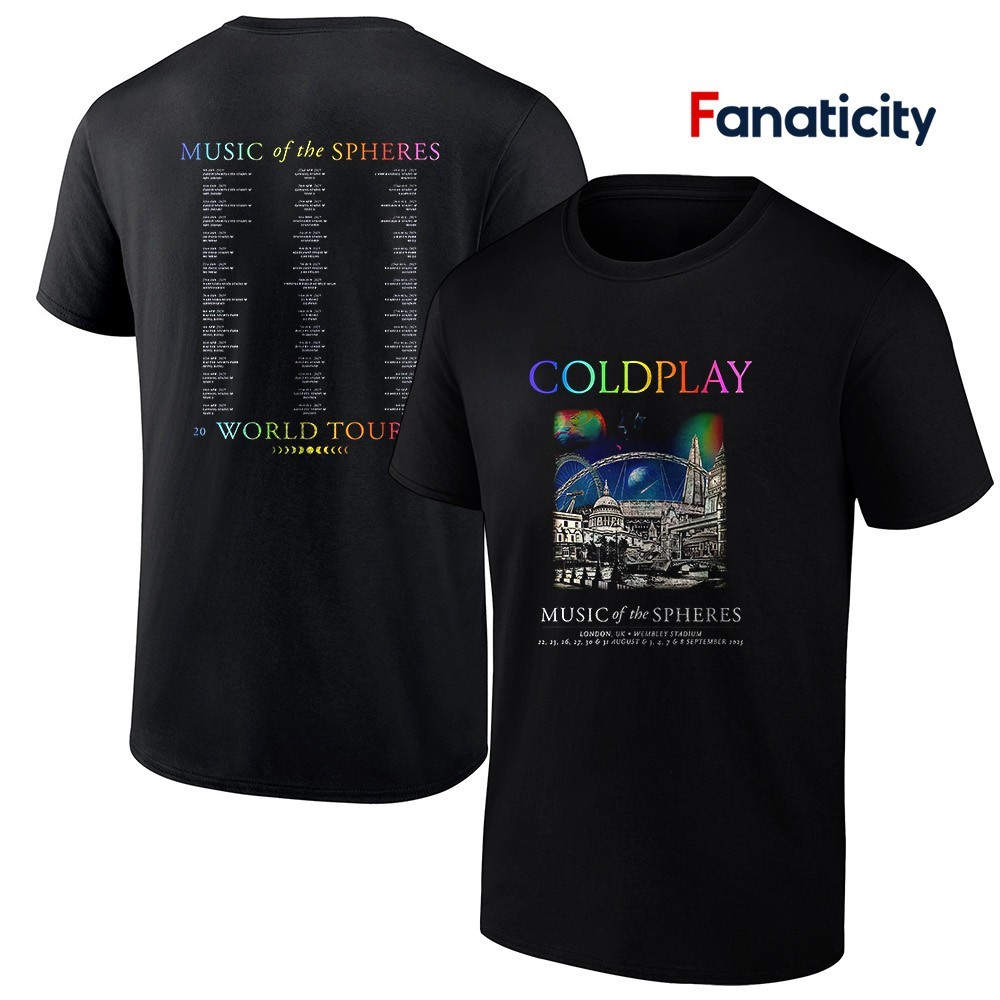 美品 COLDPLAY MUSIC OF THE SPHERESライブ Tシャツ Coldplay Music Of The Spheres Tour 2025 Shirt Coldplay Band