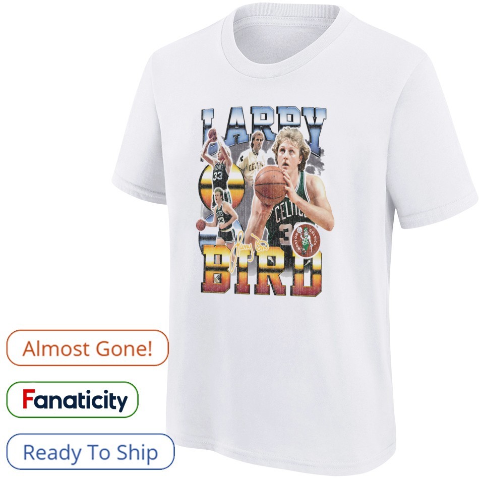 【未使用本日発送します】CELTICS Larry Bird 33 シャツ Larry Bird Boston Celtics basketball signature vintage shirt