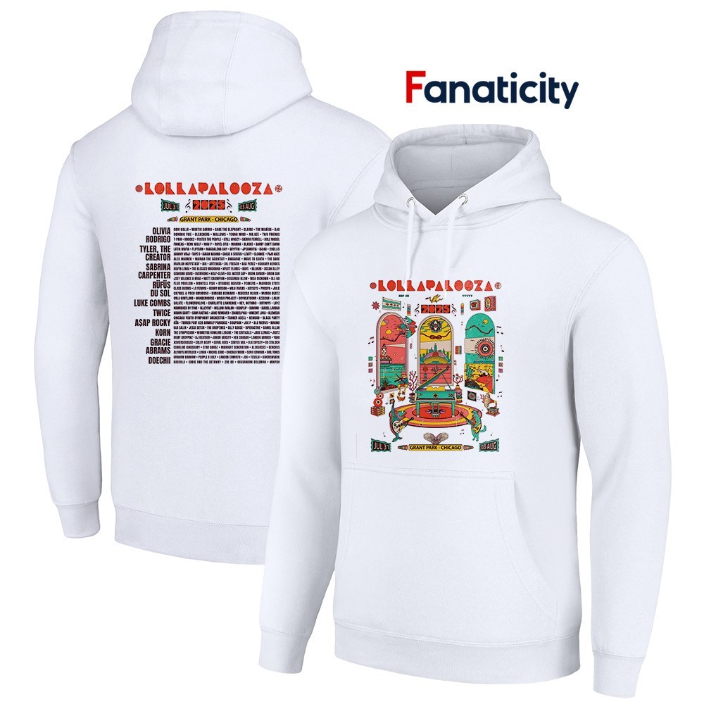 Lollapalooza 2025 Tシャツ　X Lサイズ Lollapalooza 2025 poster lineup shirt, hoodie, sweater, long