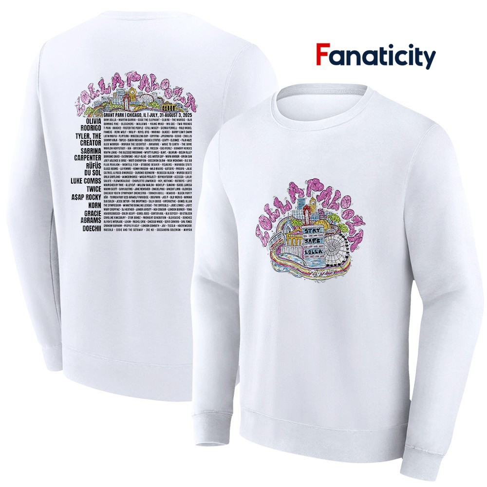 Lollapalooza stay safe Lolla skyline lineup shirt, hoodie