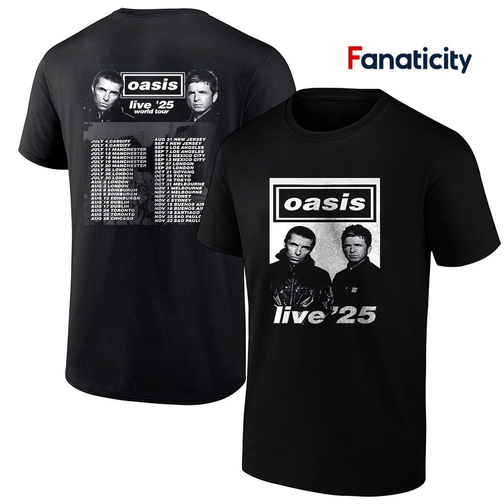 Oasis Live'25ツアーTシャツ L マンチェスター7/11 Live '25 Manchester Event T-Shirt Black – Oasis Live '25