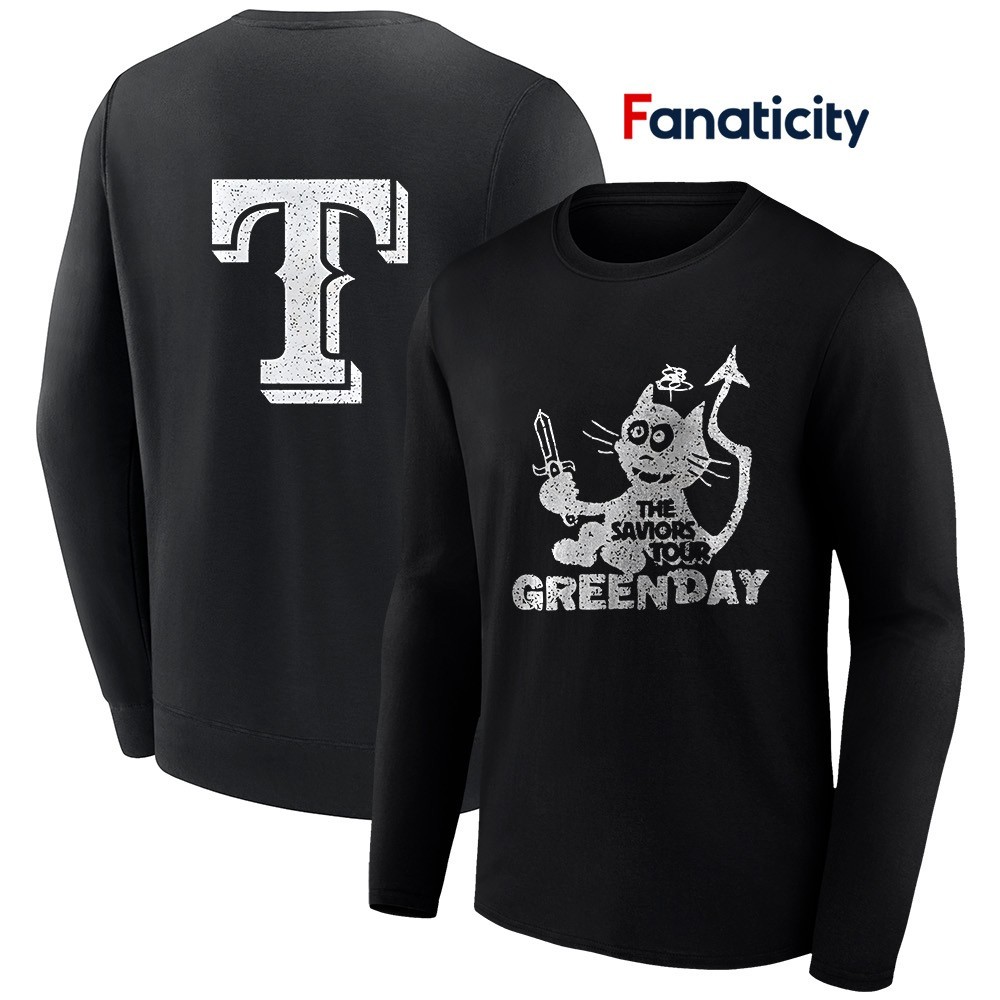 Texas Rangers x Green Day The Saviors tour 2025 shirt