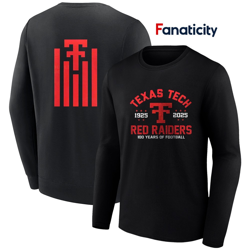 Texas Tech Red Raiders 100 years of football 1925 2025 shirt